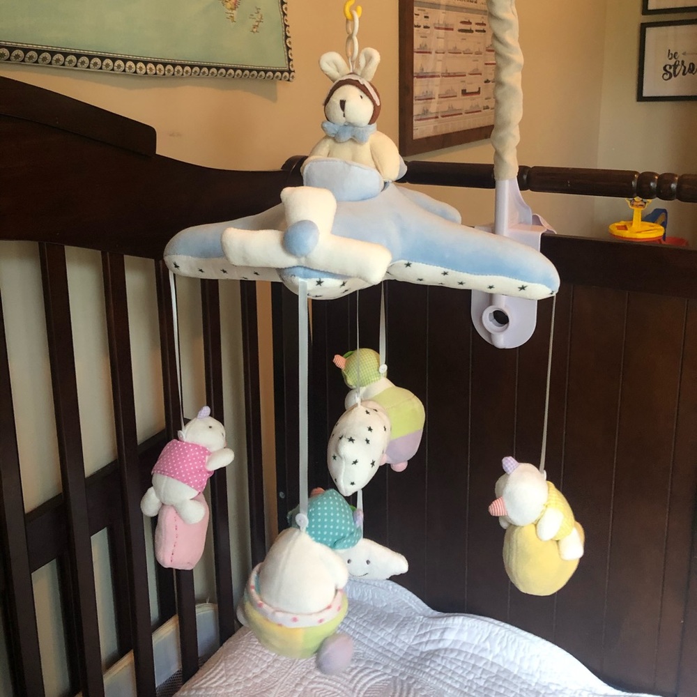 SHILOH Baby Crib Mobile- Plush Musical(Blue Plane)
